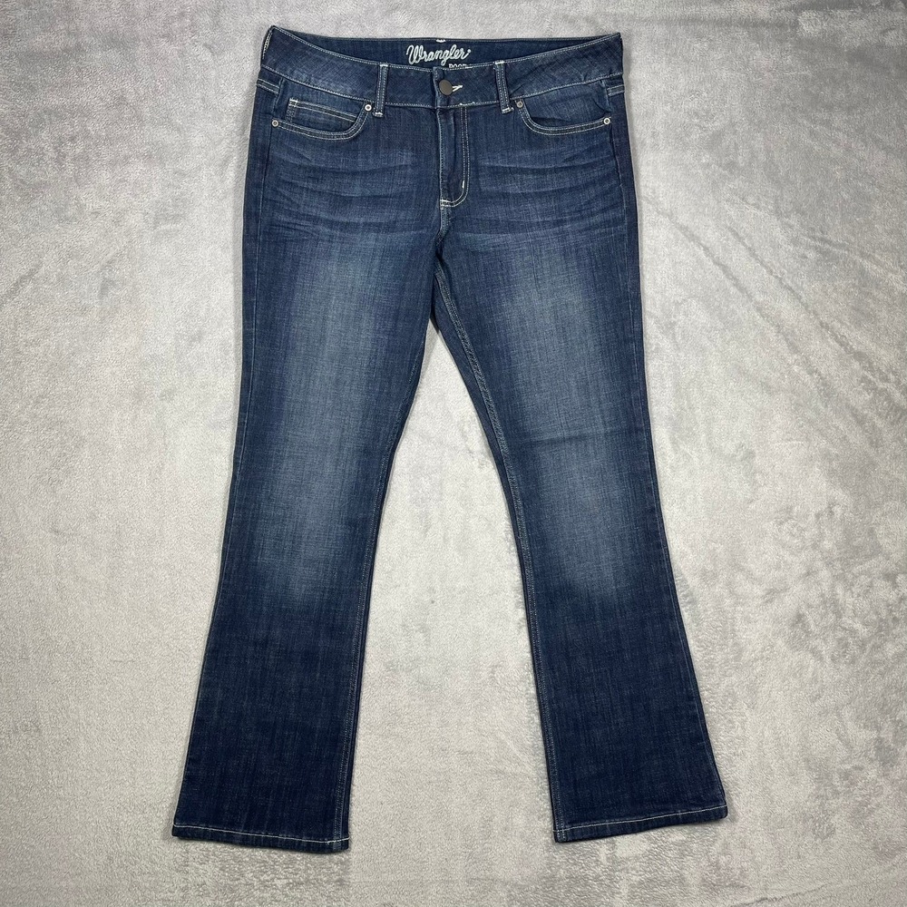 Wrangler Bootcut Jeans Womens 15x32(34x31.5) Dark Wash Stretch 09MWZDO Cowgirl
